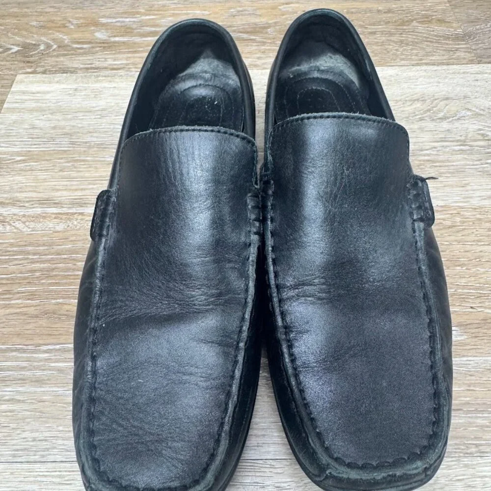Geox Respira Black Italian Leather Loafers Men's Size 10